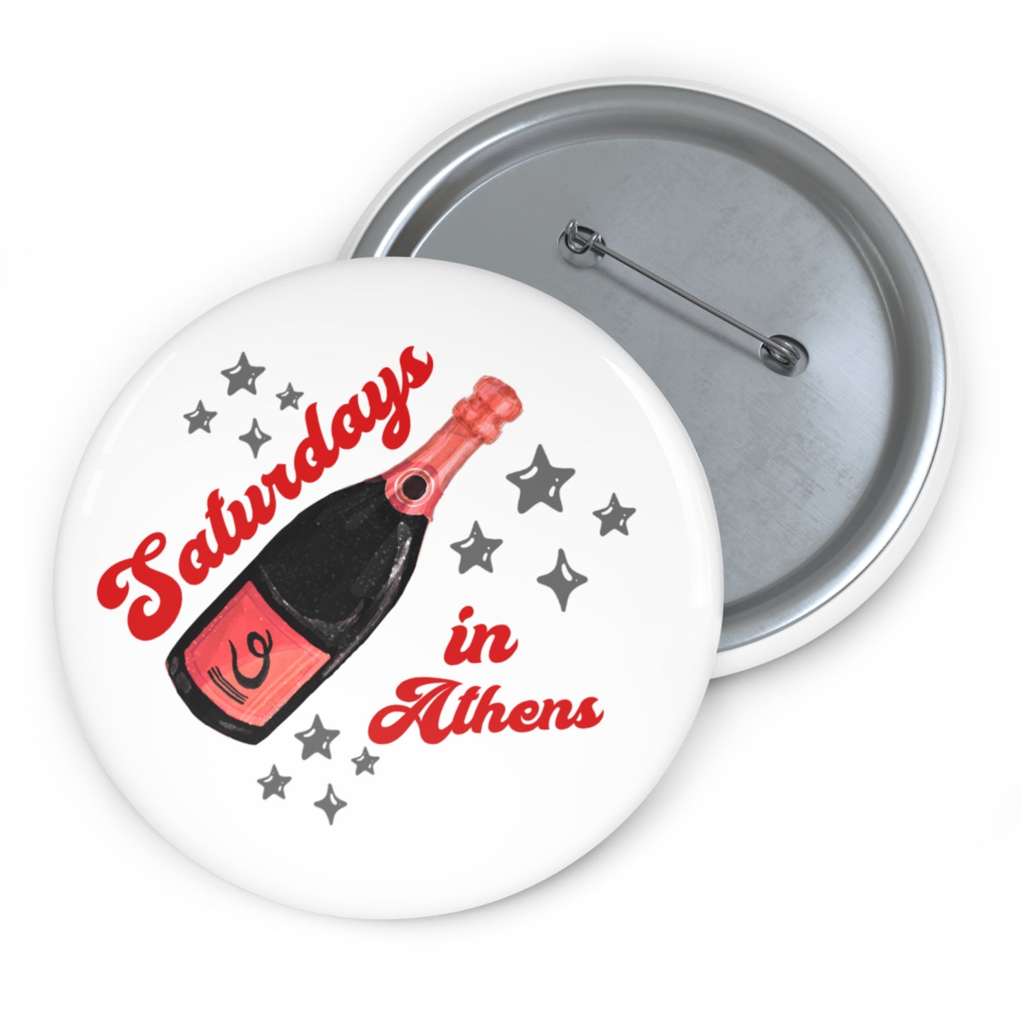 Saturdays in Athens Champagne Bottle Pin