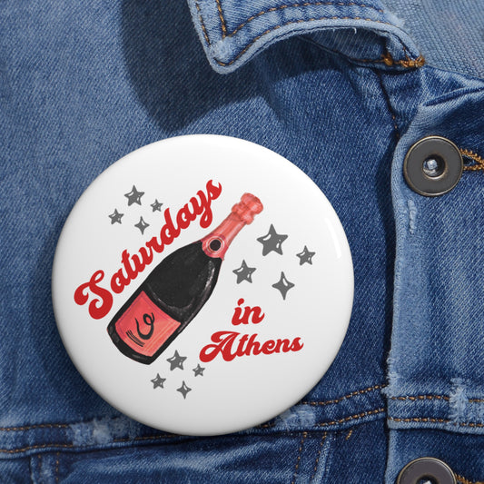 Saturdays in Athens Champagne Bottle Pin